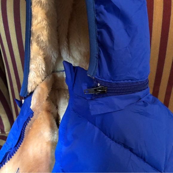 New Kimjun Unisex Blue Quilted Puffer Coat Lined W/Warm Faux Soft Fur Size 6-7 - Picture 3 of 12